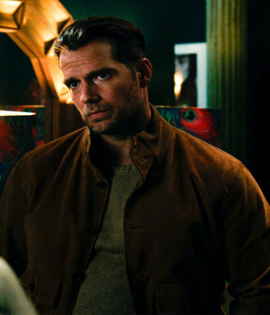 In the Grey 2026 Henry Cavill Brown Suede Jacket