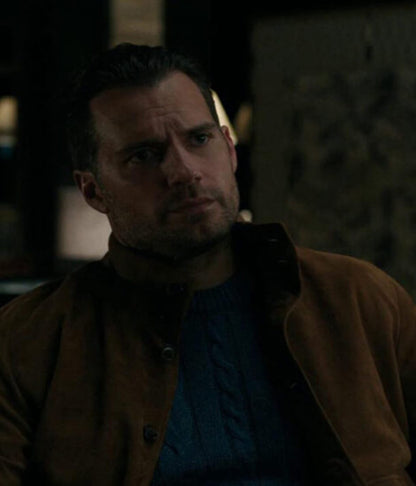 In the Grey 2026 Henry Cavill Brown Suede Jacket