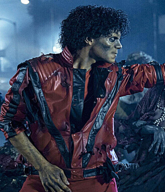 Jaafar Jackson Michael 2026 Red Leather Jacket