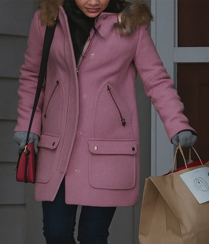 Jackie Howard My Life with the Walter Boys Pink Wool Coat