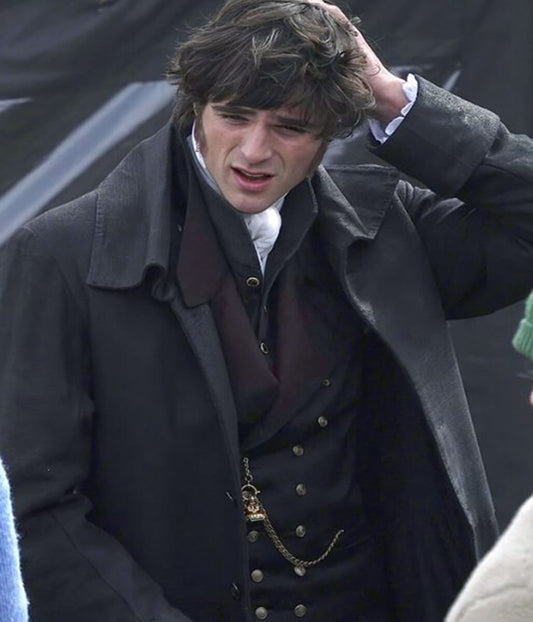 Jacob Elordi Wuthering Heights 2026 Black Wool Coat