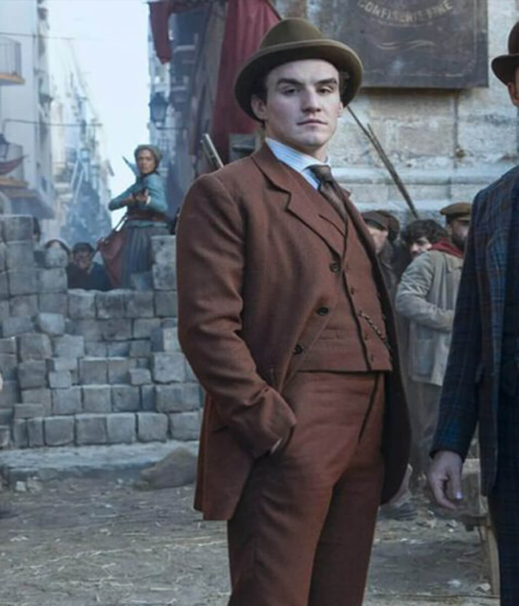 James Moriarty Young Sherlock 2026 Brown Corduroy Blazer