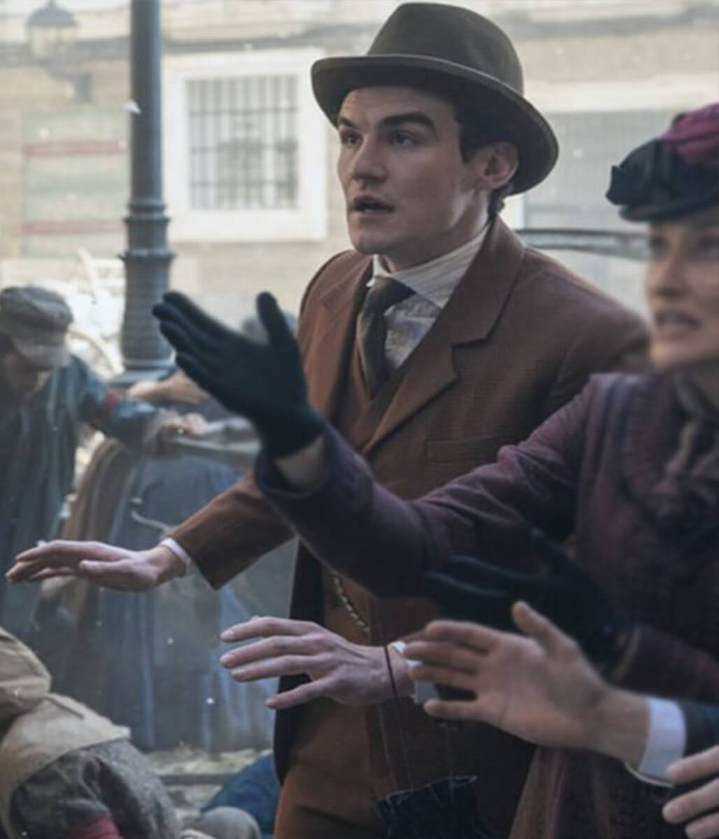 James Moriarty Young Sherlock 2026 Brown Corduroy Blazer