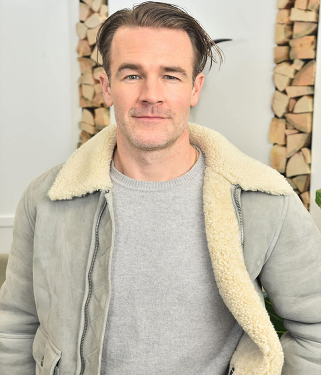 James Van Der Beek Grey Suede Leather Jacket