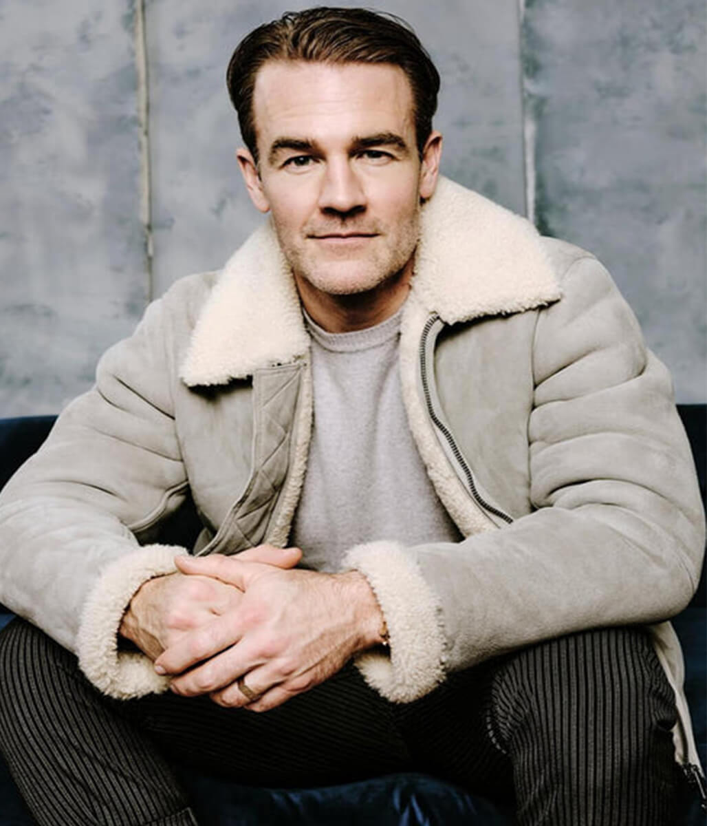James Van Der Beek Grey Suede Leather Jacket