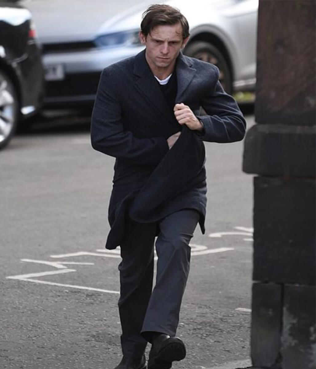 Jamie Bell Half Man 2026 Black Wool Coat