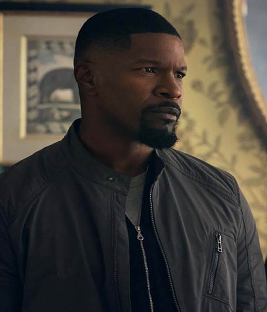 Jamie Foxx Back in Action 2025 Gray Cotton Jacket