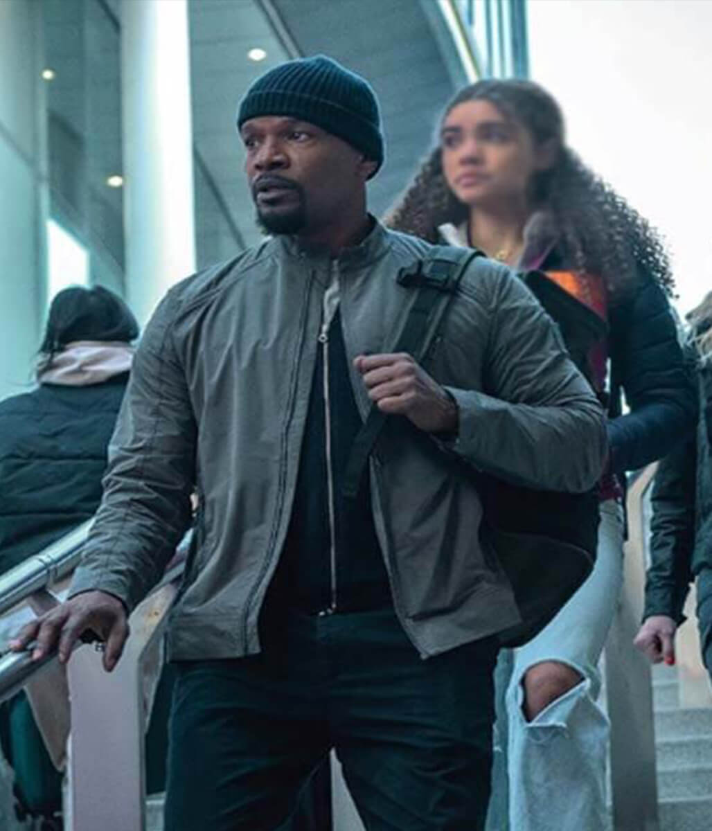 Jamie Foxx Back in Action 2025 Gray Cotton Jacket