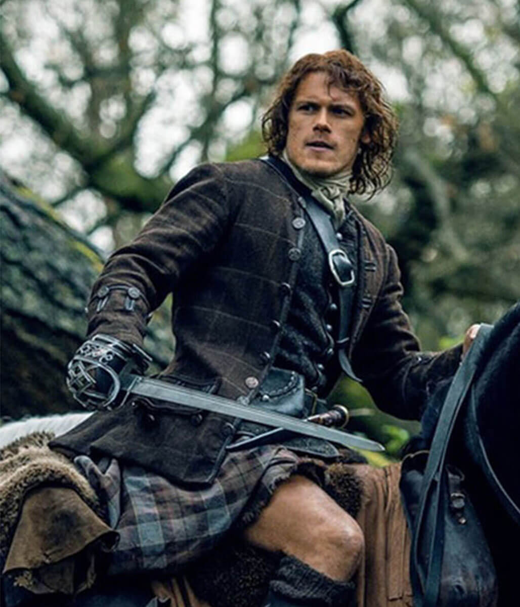 Jamie Fraser Outlander Brown Wool Jacket
