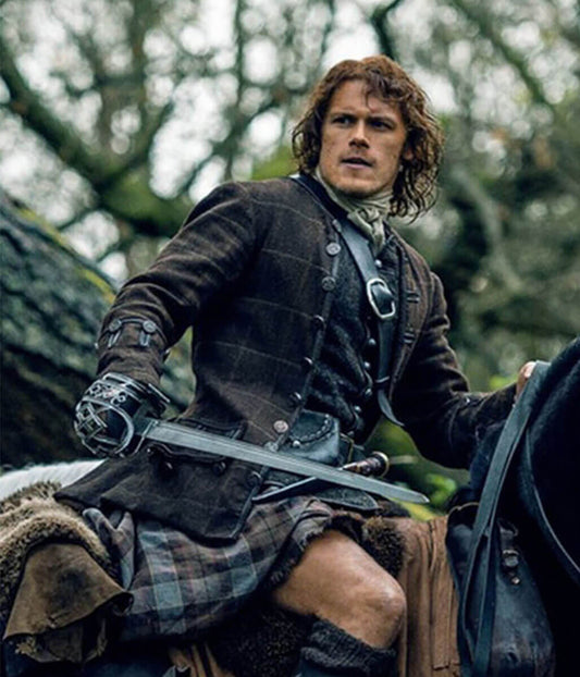 Jamie Fraser Outlander Brown Wool Jacket