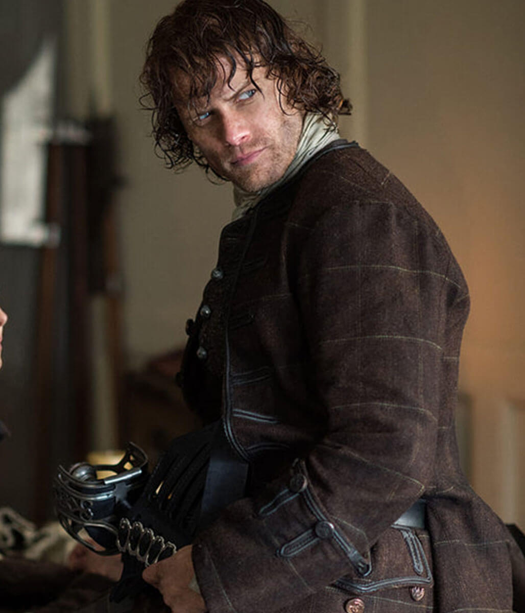 Jamie Fraser Outlander Brown Wool Jacket