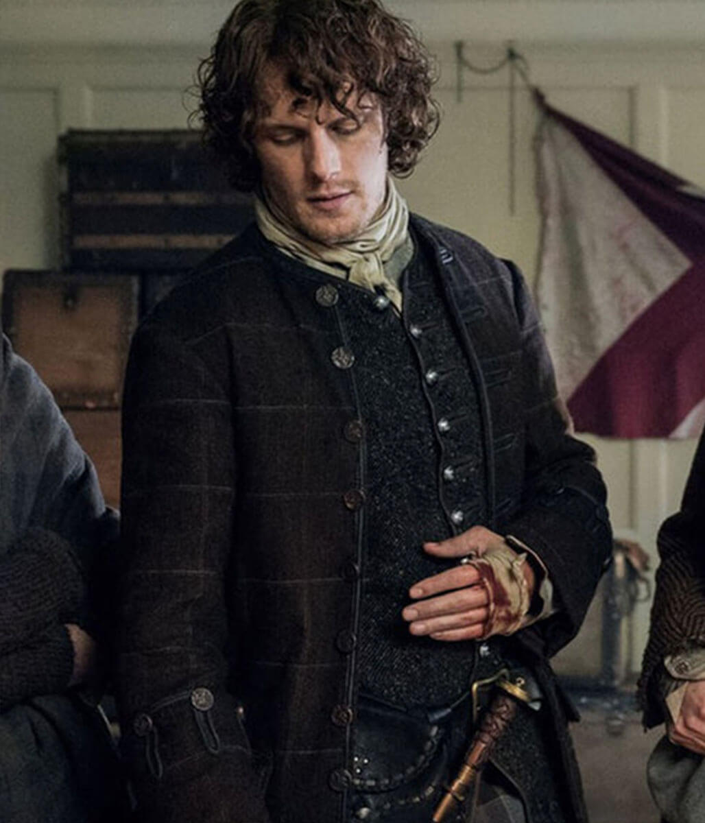 Jamie Fraser Outlander Brown Wool Jacket