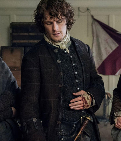 Jamie Fraser Outlander Brown Wool Jacket