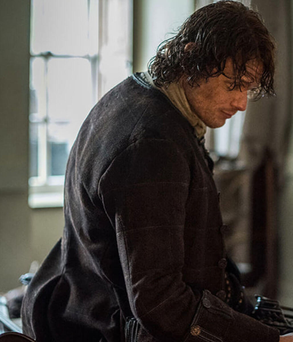 Jamie Fraser Outlander Brown Wool Jacket
