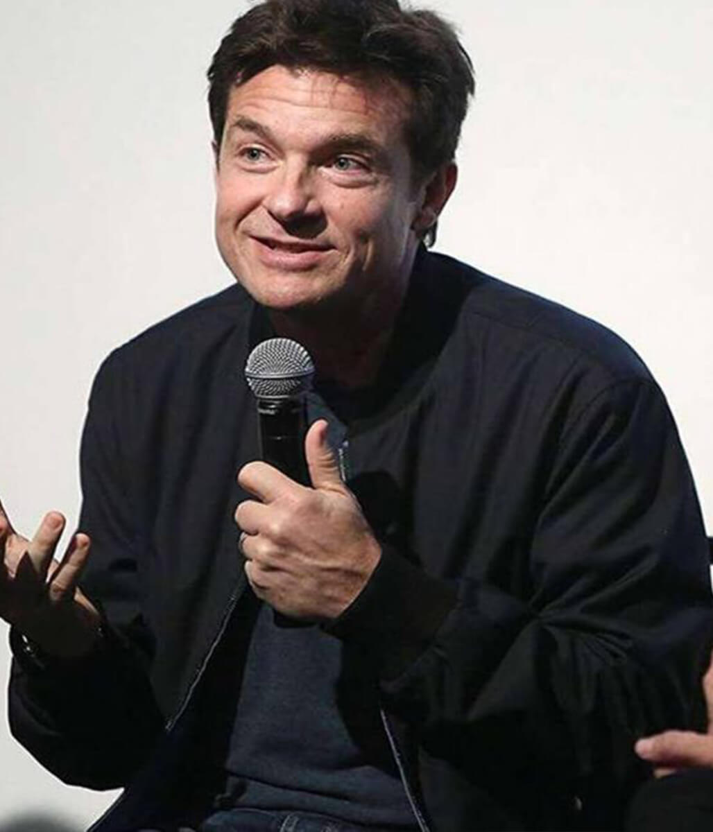 Jason Bateman Ozark Premiere Black Bomber Jacket