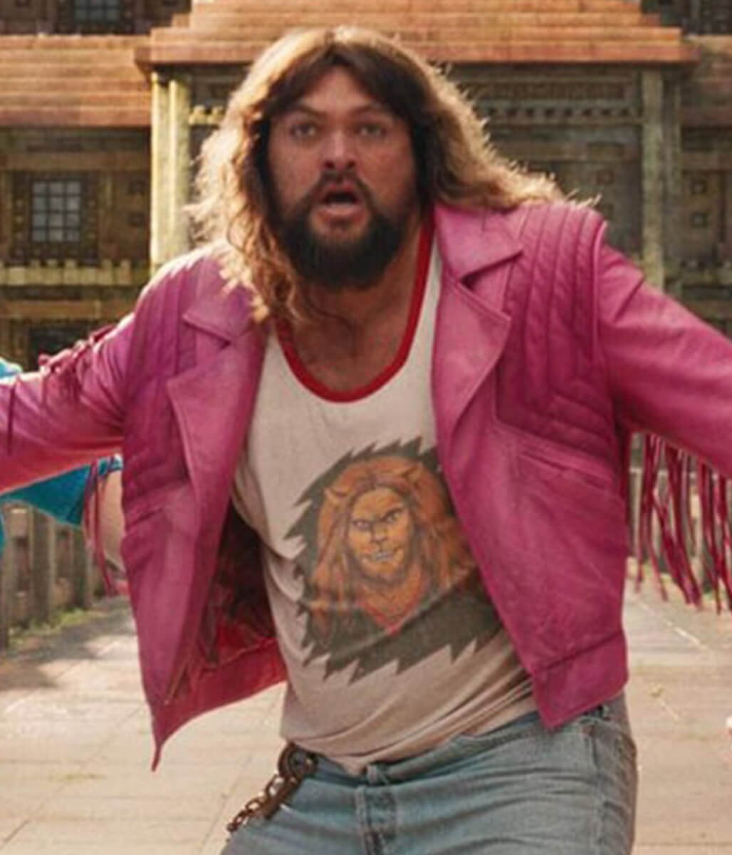 Jason Momoa A Minecraft Movie Pink Leather Jacket