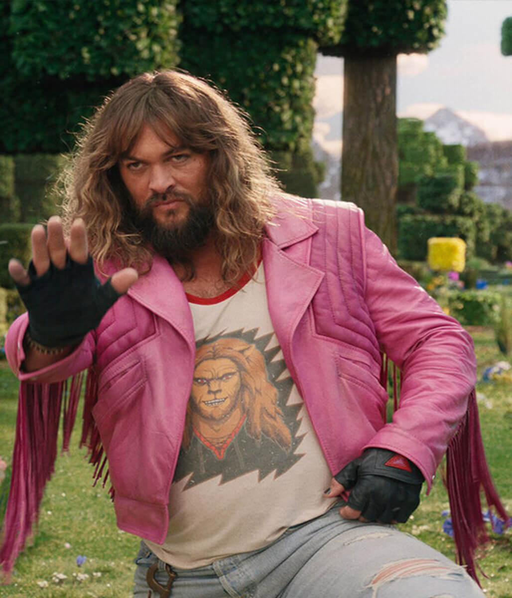 Jason Momoa A Minecraft Movie Pink Leather Jacket