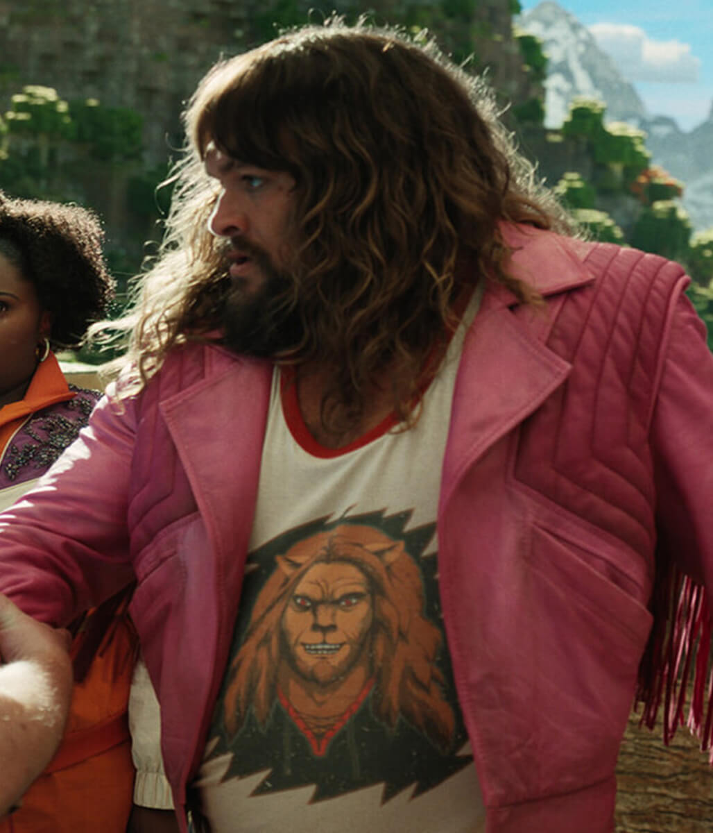 Jason Momoa A Minecraft Movie Pink Leather Jacket