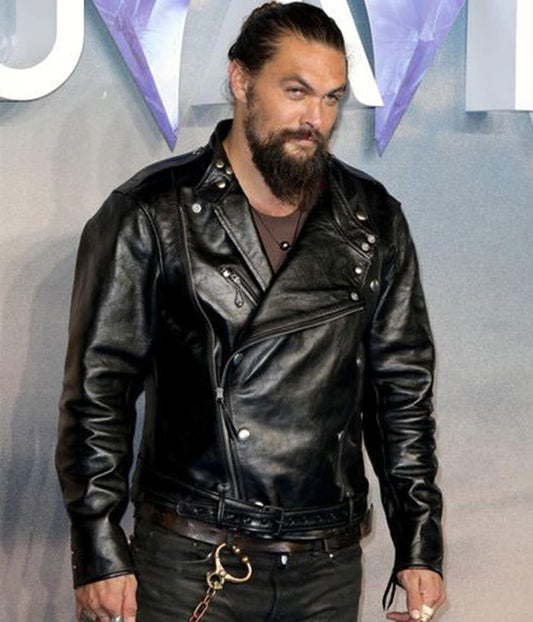 Jason Momoa Black Leather Jacket