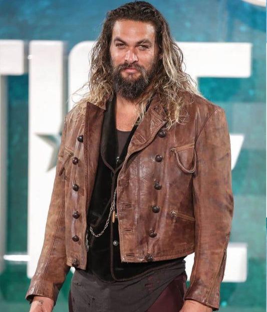 Jason Momoa Brown Leather Jacket