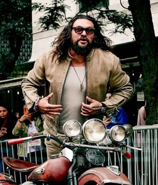 Jason Momoa The Wrecking Crew 2026 Suede Jacket