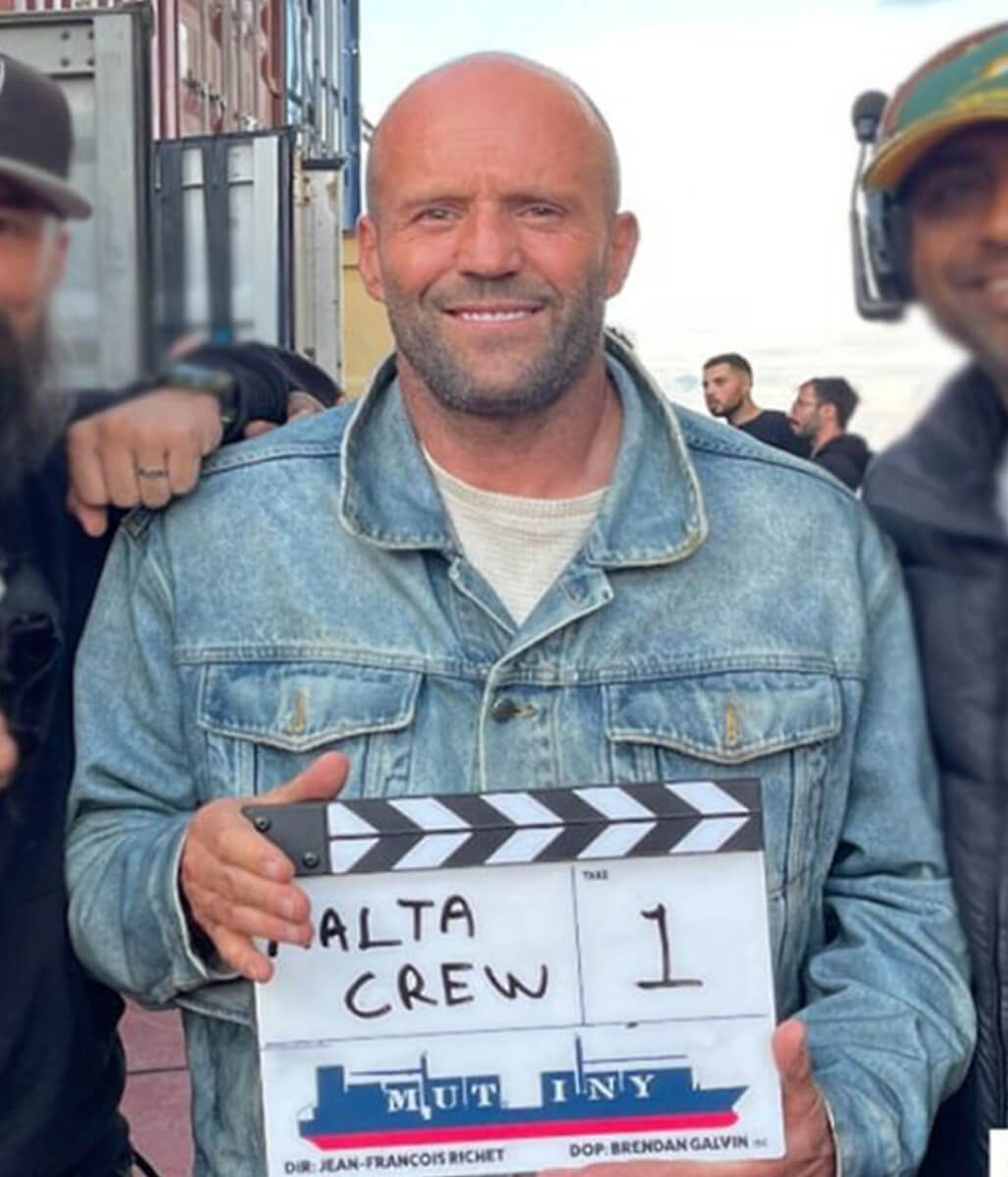 Jason Statham Mutiny 2026 Blue Denim Jacket