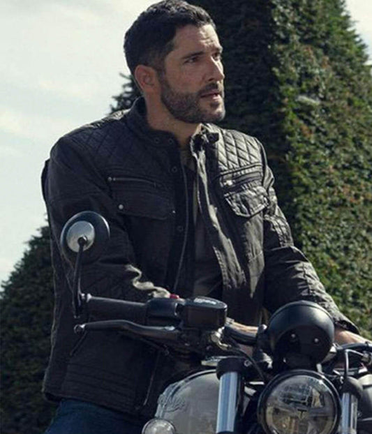 Jason The Thursday Murder Club 2025 Black Leather Jacket