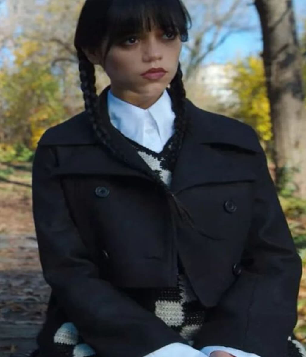 Jenna Ortega Wednesday Black Wool Short Jacket