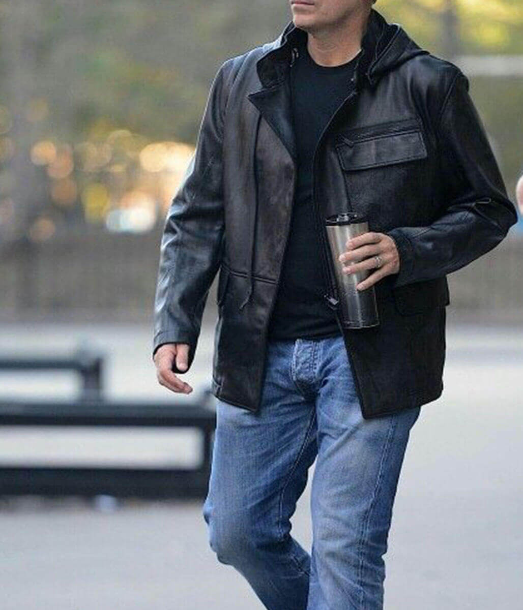 Jim Caviezel John Reese Black Leather Jacket