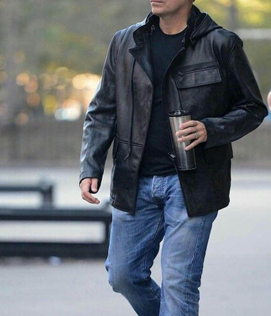 Jim Caviezel John Reese Black Leather Jacket