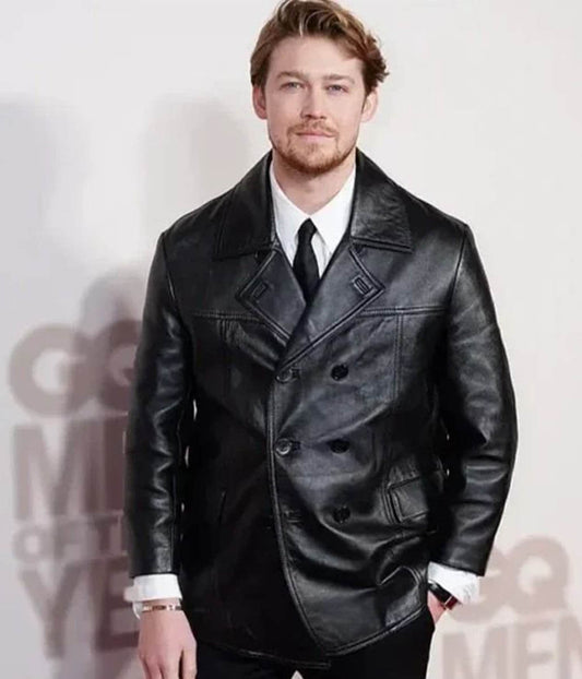 Joe Alwyn Black Leather Jacket