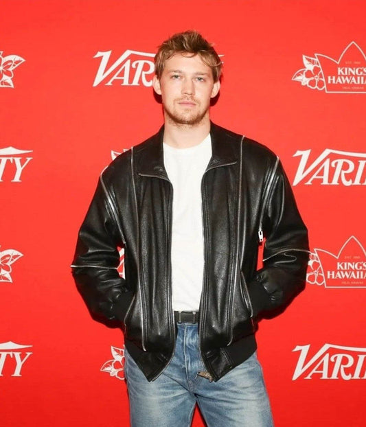 Joe Alwyn Black Leather Jacket