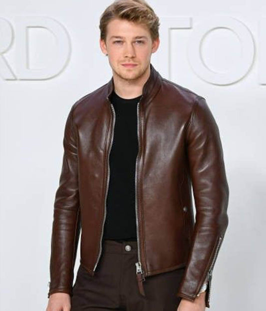 Joe Alwyn Brown Leather Jacket