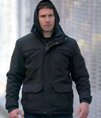 Jon Bernthal Black Cotton Hooded Jacket
