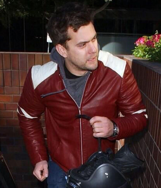 Joshua Jackson Red Leather Jacket