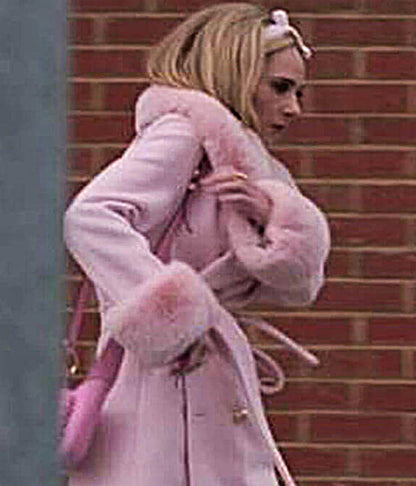 Juno Temple Ted Lasso S3 Pink Wool Coat