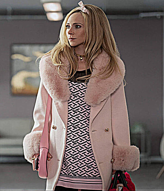 Juno Temple Ted Lasso S3 Pink Wool Coat