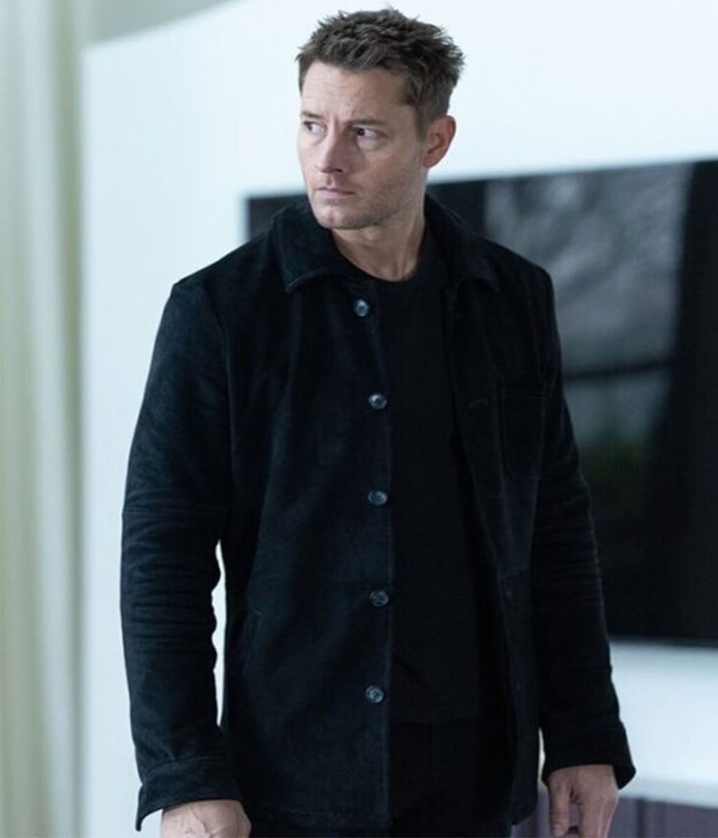 Justin Hartley Tracker S3 Black Suede Leather Jacket