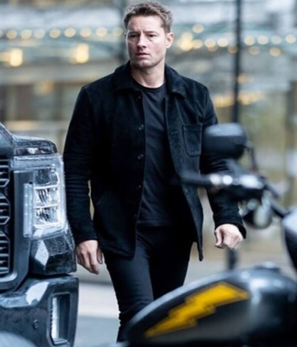 Justin Hartley Tracker S3 Black Suede Leather Jacket