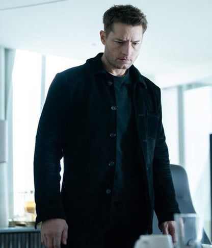 Justin Hartley Tracker S3 Black Suede Leather Jacket