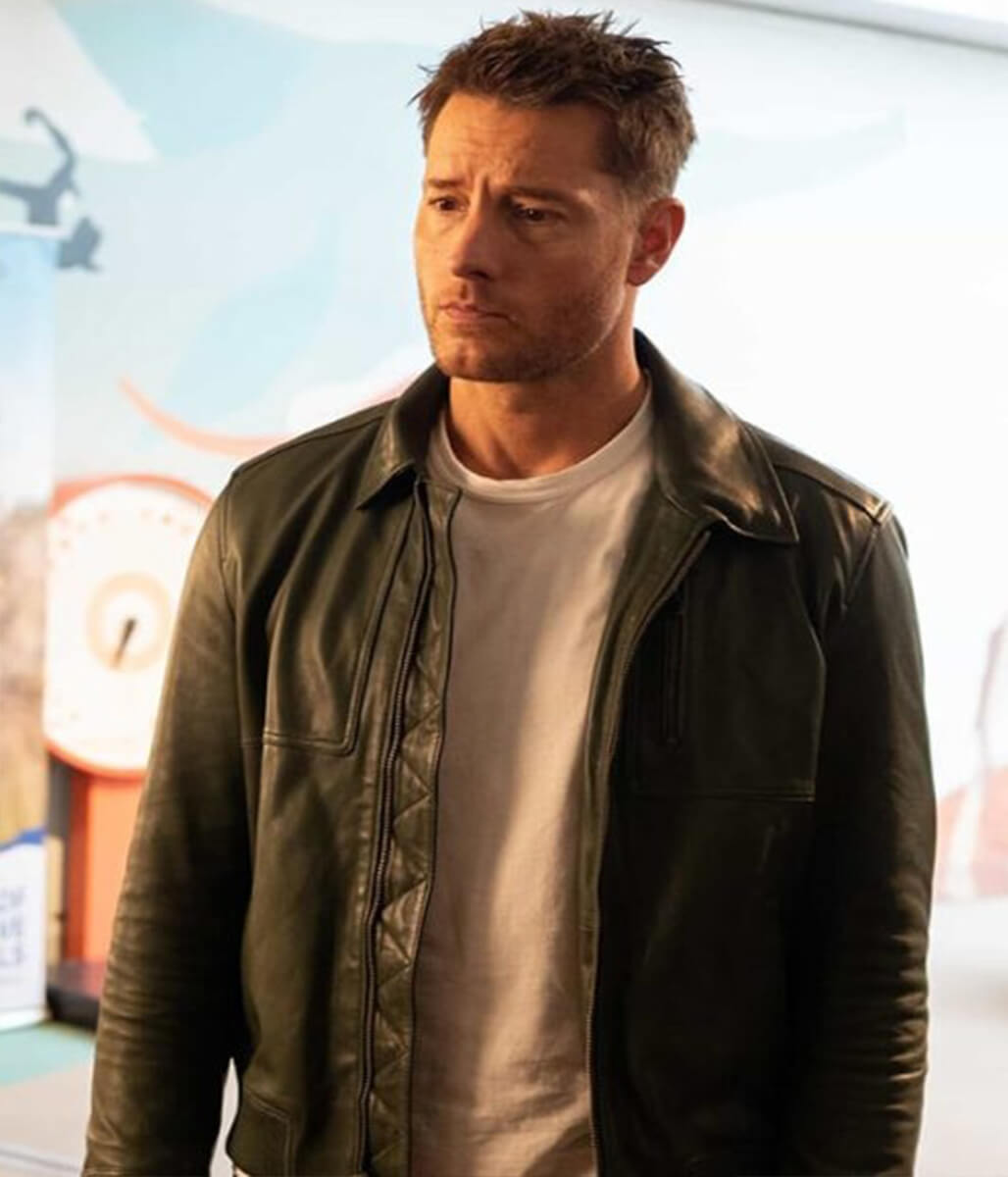 Justin Hartley Tracker S3 Green Leather Jacket