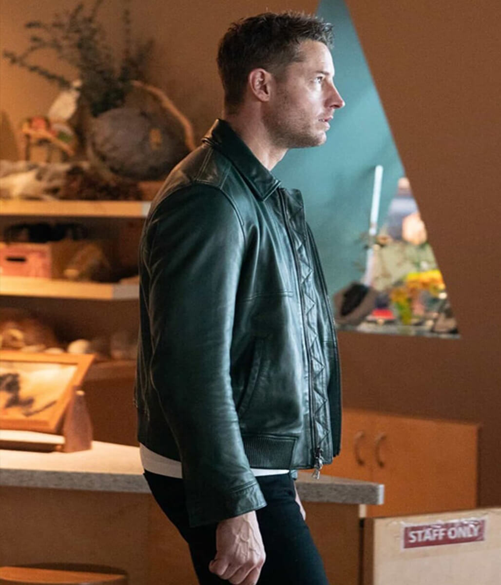 Justin Hartley Tracker S3 Green Leather Jacket