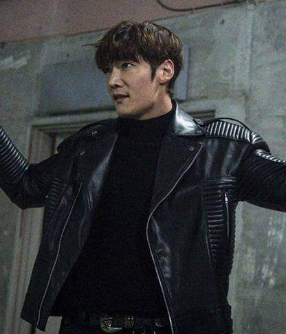 Kang Ki-Beom Rugal Black Leather Jacket