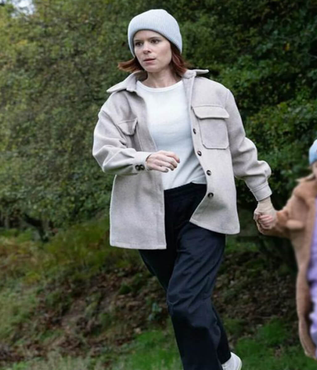 Kate Mara The Astronaut 2025 White Wool Jacket