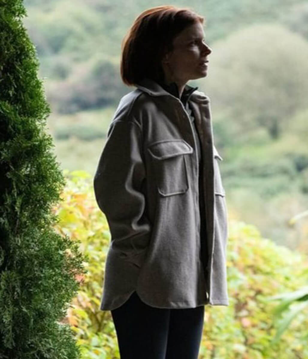 Kate Mara The Astronaut 2025 White Wool Jacket