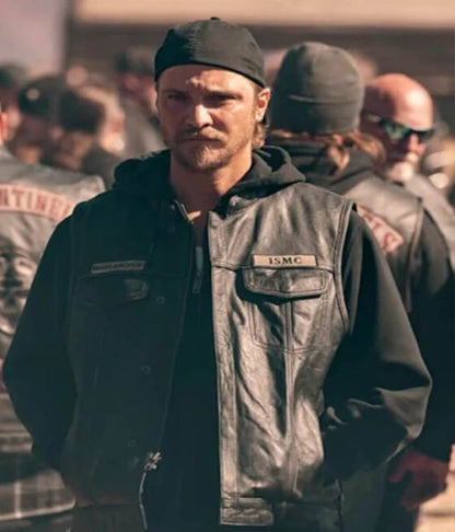 Kayce Dutton Marshals 2026 Black Leather Vest