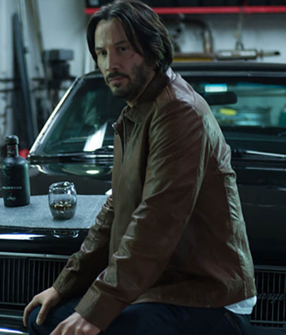  Keanu Reeves John Wick Brown Leather Jacket
