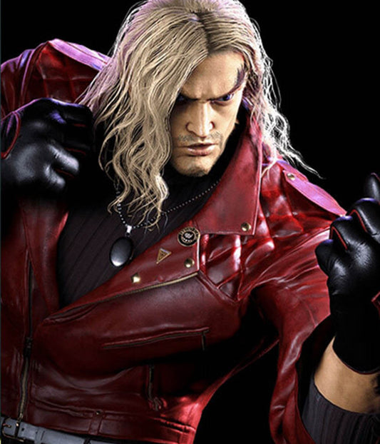 Ken Master Street Fighter 6 Red Leather Jacket