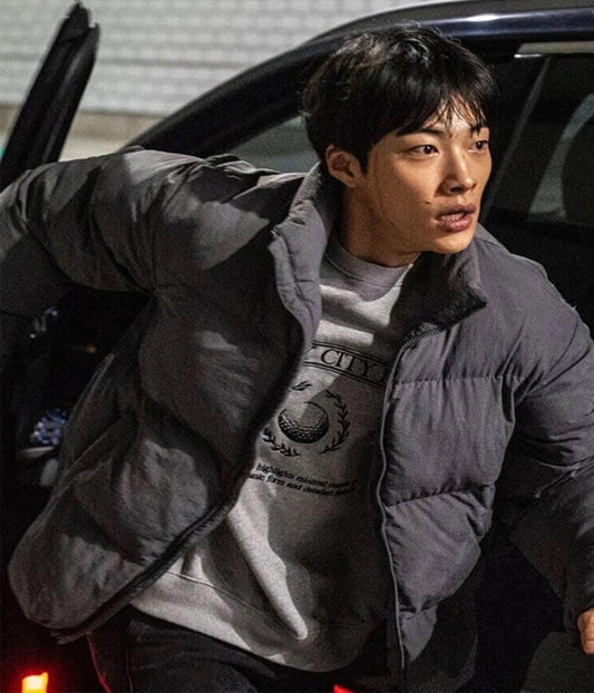 Kim Geon Woo Bloodhounds S01 Grey Puffer Jacket
