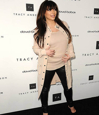 Kim Kardashian Beige Cotton Trench Coat